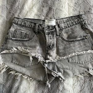 One teaspoon gray shorts with white faded stars